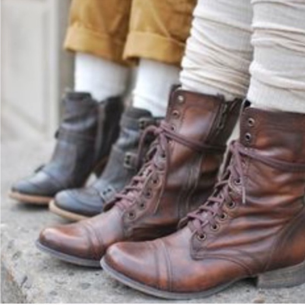 STEVE MADDEN Troopa Brown Combat Boots Size 9.5
